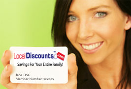 Girl holding her LocalDiscounts.com services card